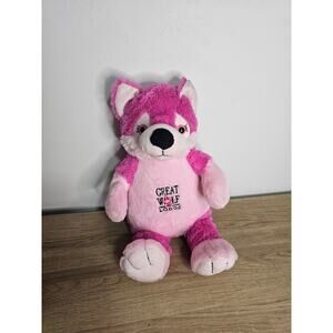 15” Fiesta Great Wolf Lodge Stuffed Zipper Back Pink Plush Animal Embroidered